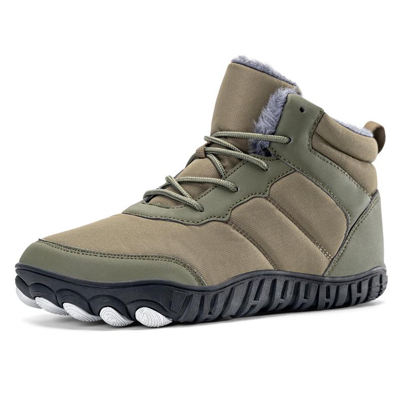 Winter snow boots men's hiking shoes men's hiking shoes piled thickened cotton shoes five-finger shoes waterproof and non-slip large size sports