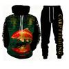 Convient aux Poissons Impression 3D Garçons Filles Sweat à Capuche Pantalon Ensembles 2 pièces Pêche Chasse Camping Vêtements pour Enfants Mode Enfant Vêtements de Sport d'Extérieur