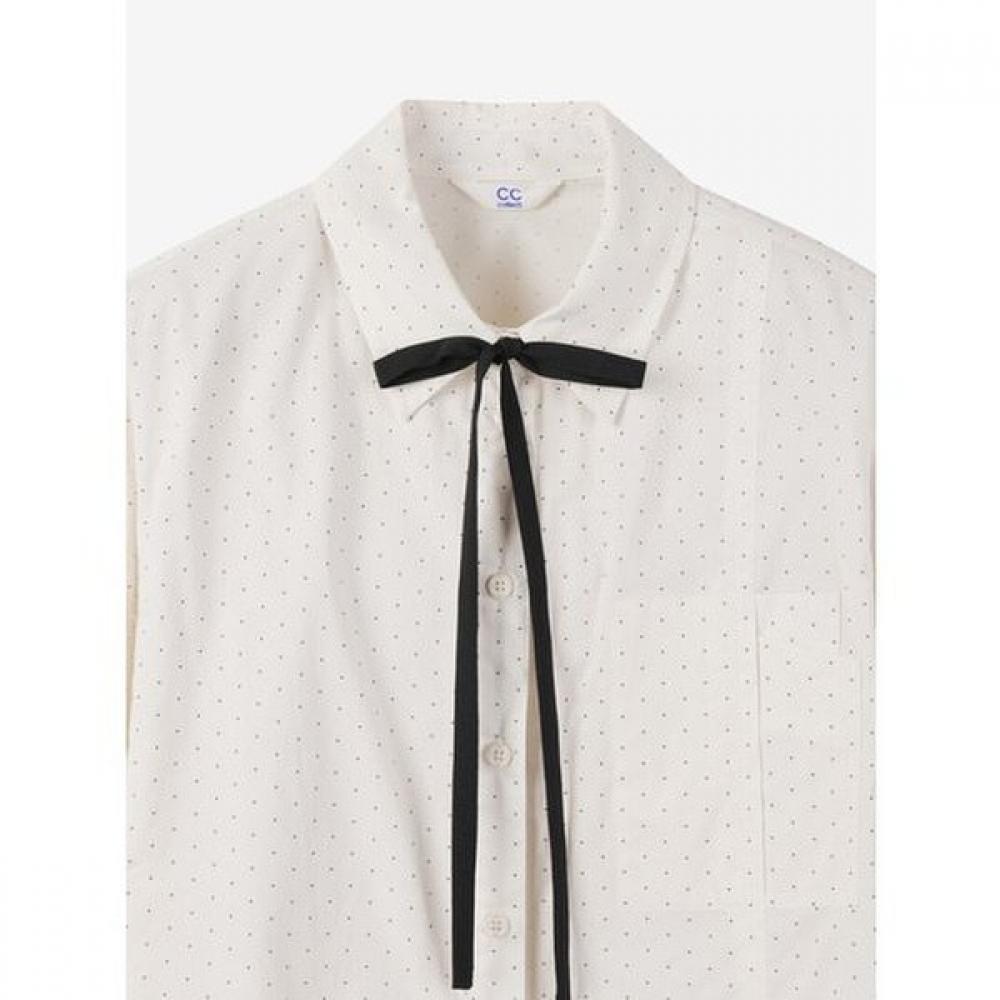Cc Collect Dot Pattern Tie Shirt Blouse  C261msc001 