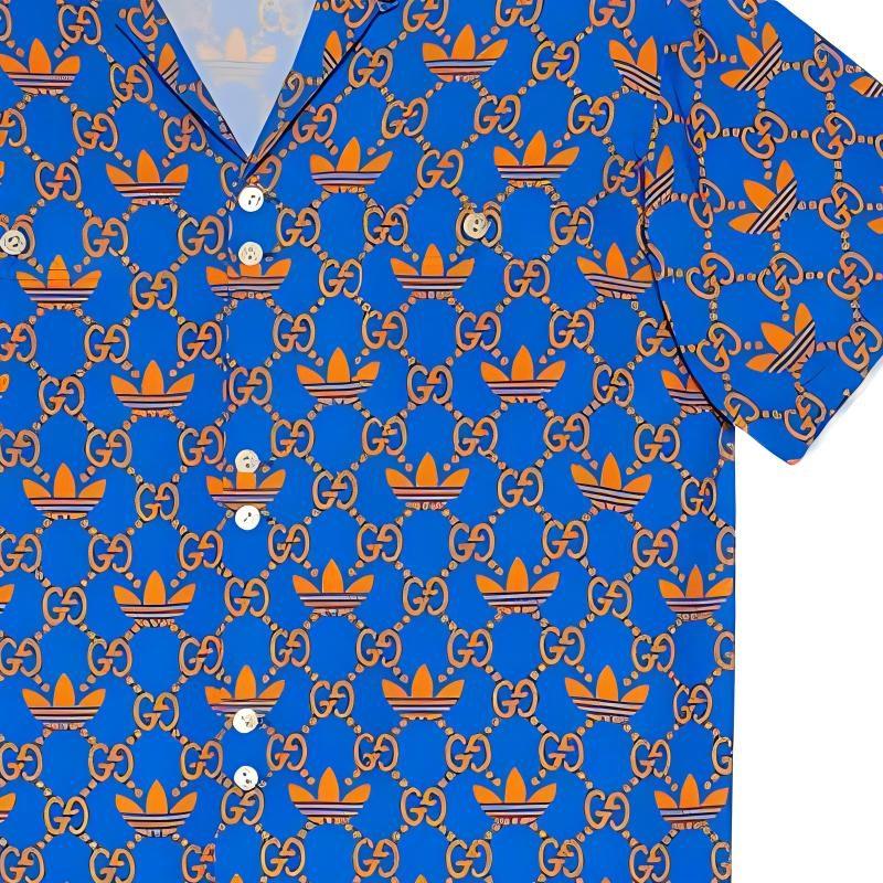 Gucci X Adidas Originals Shirt Men's Blue 702467-ZALAQ-7447