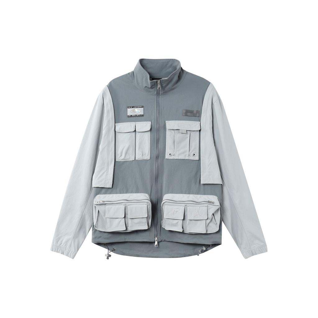 Jordan X SoleFly Capsule Collection Removable Collar Zip Work Jacket Men Outerwear Light-Smoke-Grey DV7516-077