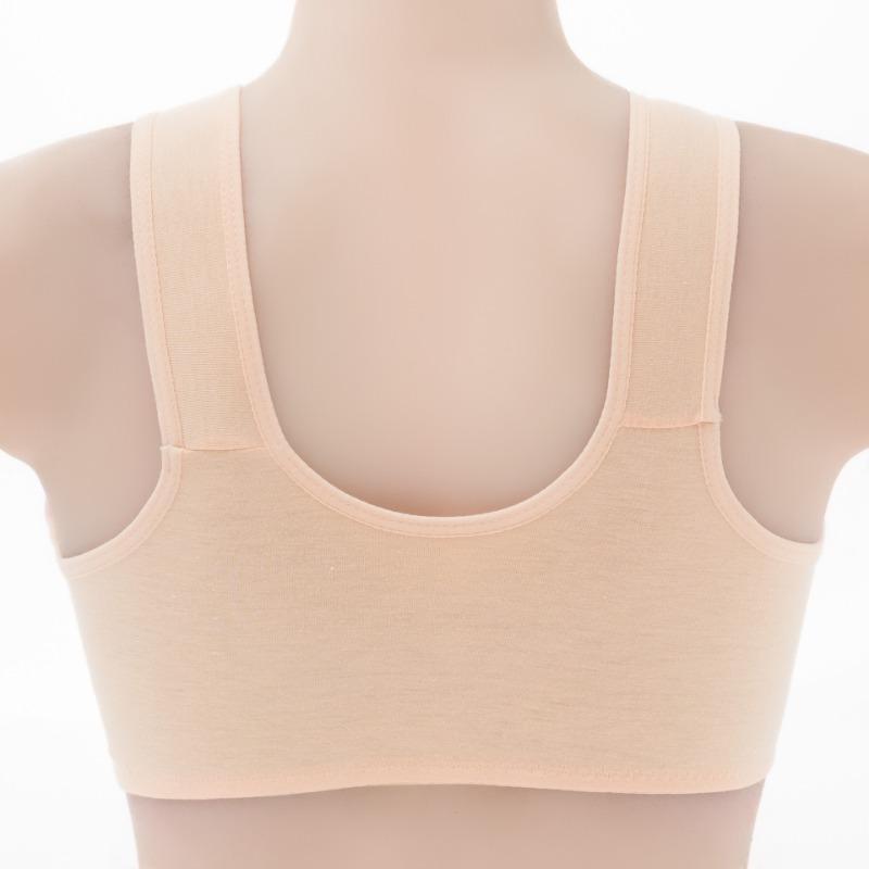 Printed Underwire Cotton Underwear Without Steel Ring Front Opening Buckle Lightweight Breathable Mom's Wide Shoulder Strap Vest Simple Casual