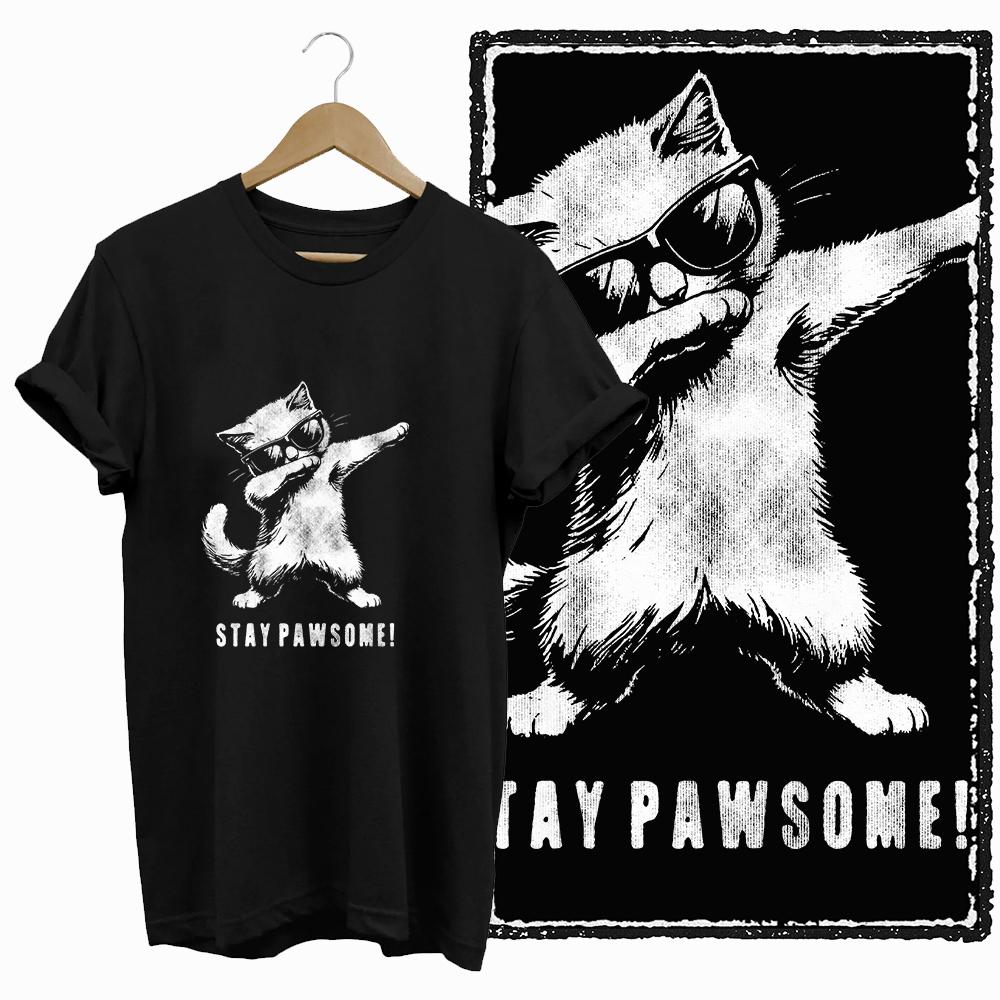 COOLMIND CAT Print  BLACK Short Seleve 100% Cotton Exclusive Graphic Women T Shirt Big Size O-neck Cotton Cat Lover Women Tshirt