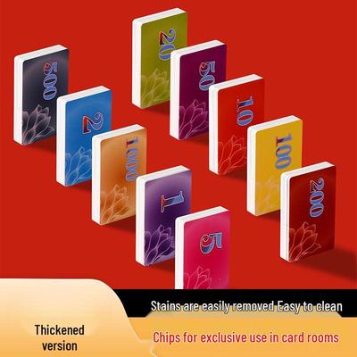 Chips Mahjong Special Non-Fading Frosted Playing Cards with Thick Tiles for Counting Points Instead of Money