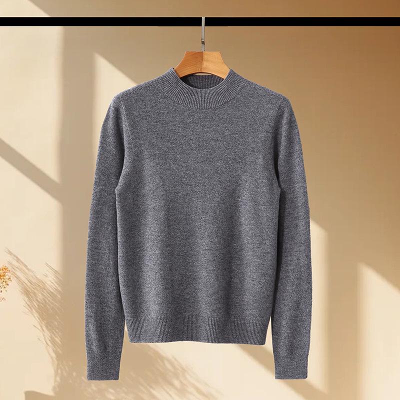 Stretchy Wool Sweater - Solid Color (75328)