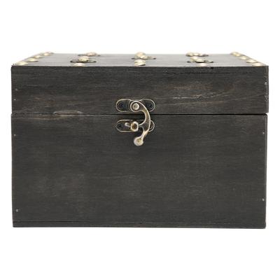 Scatola Portaoggetti in Legno Retro Cerniera in Metallo Decorativa Forziere Porta Tesori Organizzatore per Casa Ufficio