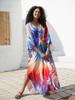 EDOLYNSA Snazzy Oversized ženy Domácí oblečení Plážové oblečení Oblečení Caftan Kaftan Plavky Přikrývky Dům Župan Župan Q1634