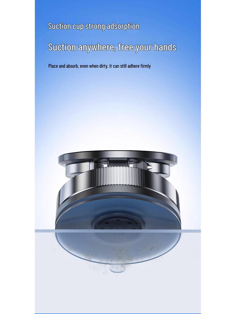 Rotating Magnetic Phone Holder with Vacuum Suction for Car, Desktop, Wall, or Center Console