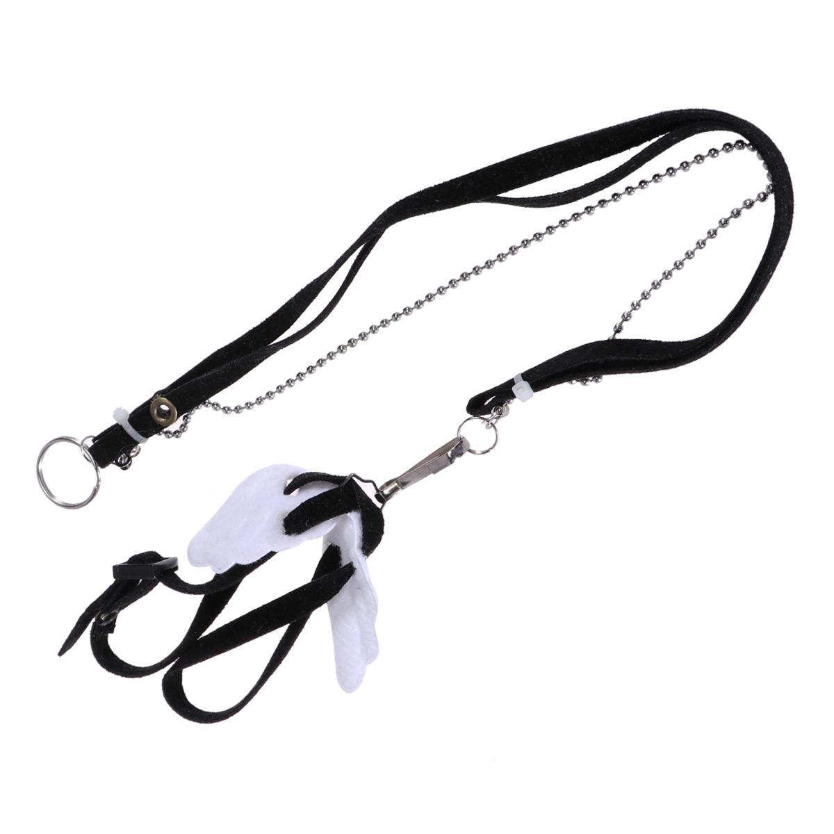 

Adjustable Lizard Leash Comfortable Wings Small Reptile Harness Gecko Durable Stainless Steel Swivel Chain Hook Long Nylon Belt чорний