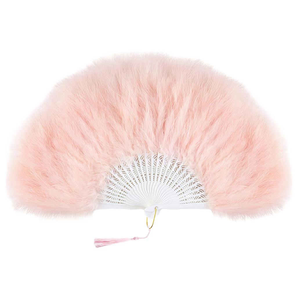 Classical Folding Feathered Fan for Women Suitable for Dance Costumes Holiday and Carnival Parties Photoshoots Decors