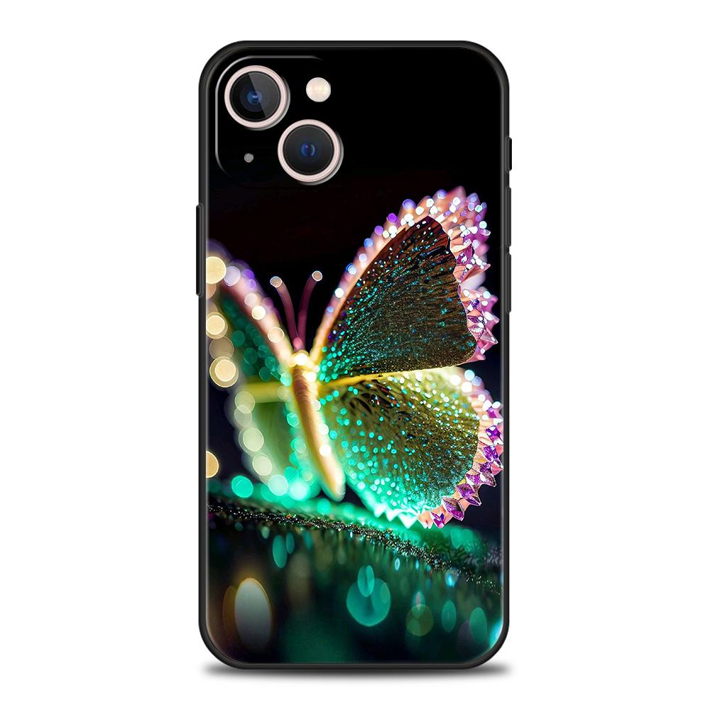 Luxury Butterfly Glitter Clear Phone Case for iPhone 16 15 14 13 12 Pro Max 11 Pro Max 7 8 Plus XS XR Shockproof Silicone Shell