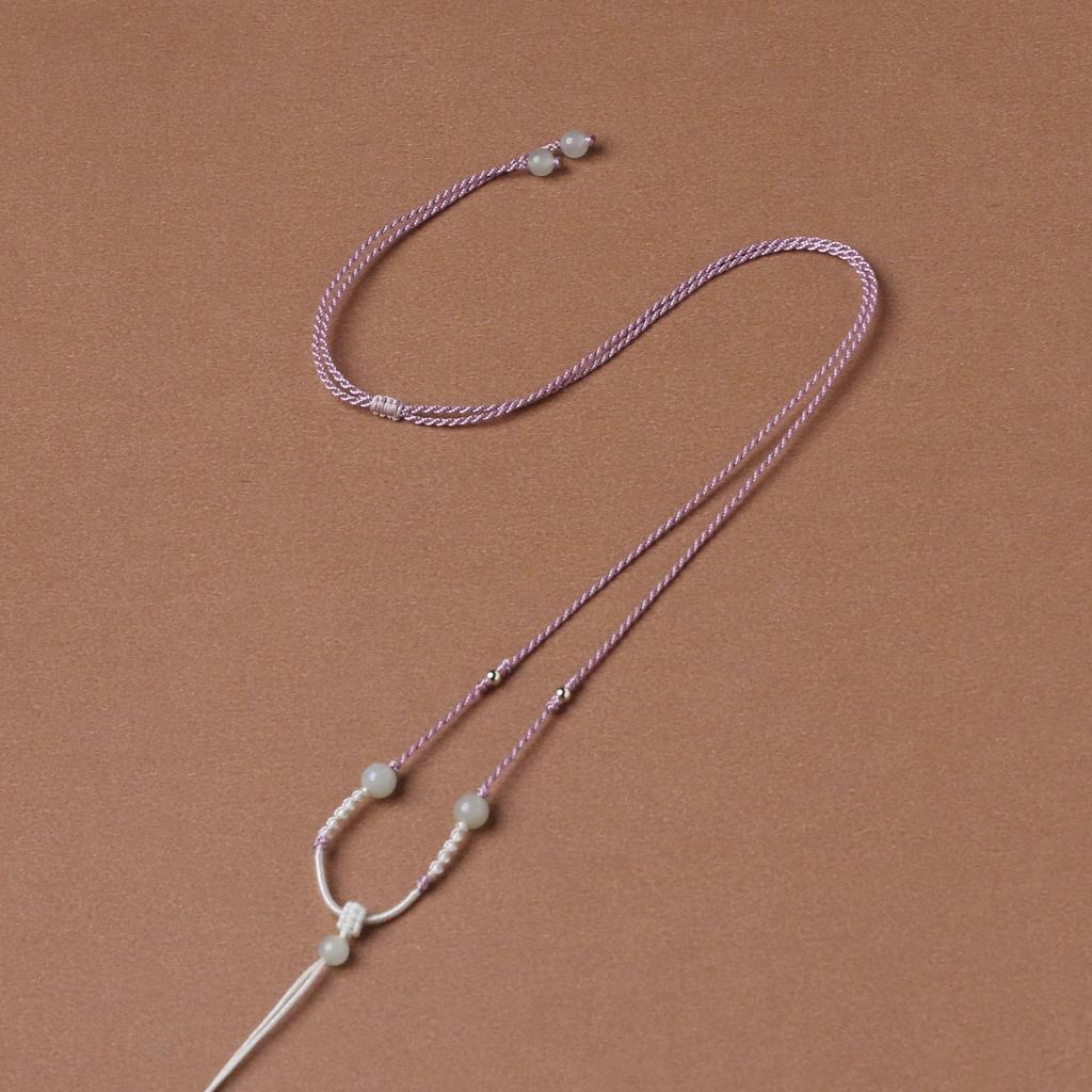 Handcrafted Women's Delicate Hetian Jade Clavicle Chain - Elegant New Chinese Style