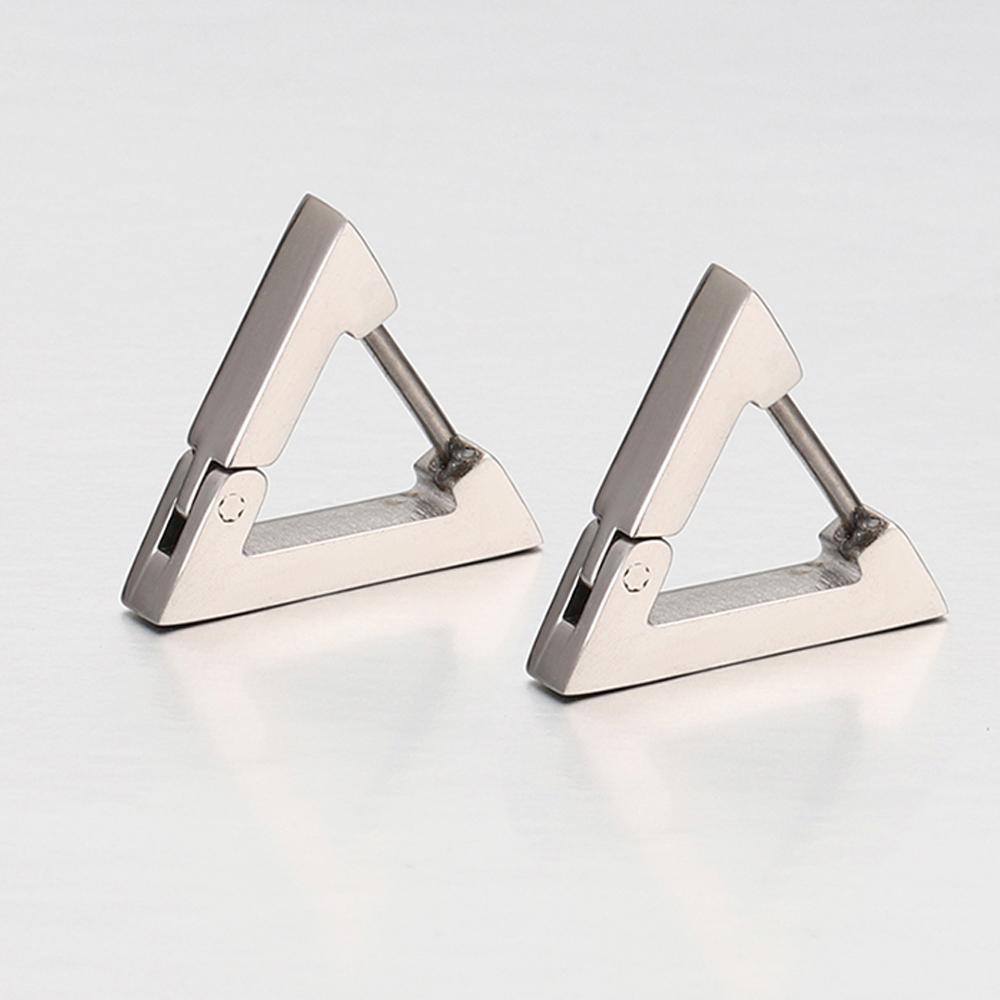 2-4pcs Stainless Steel Earrings Triangular Rectangle Earrings Hoop Fashion Jewelry Making DIY Women Men Punk Hiphop Bijoux