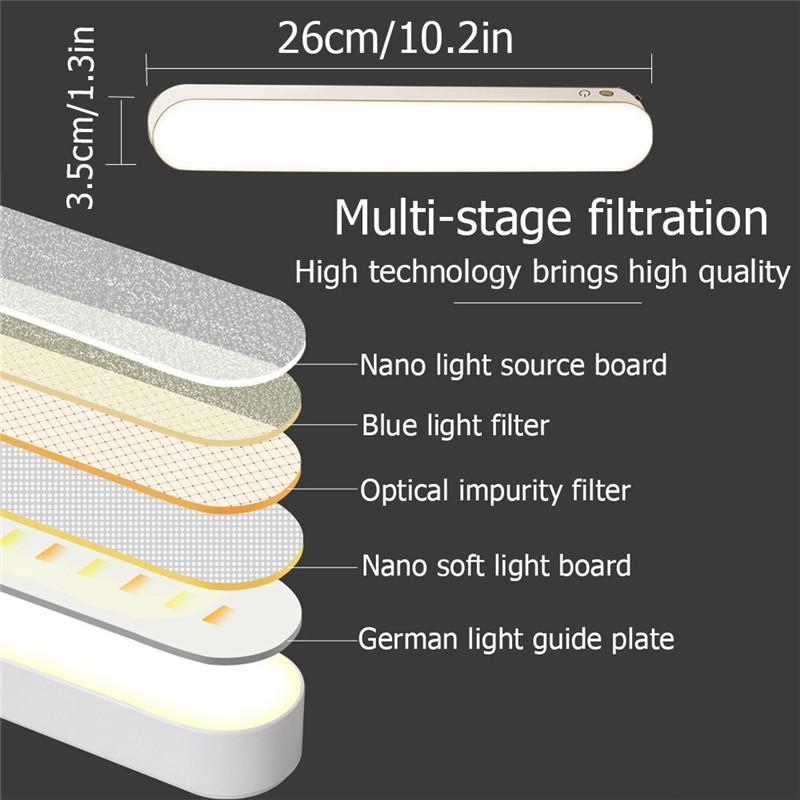 Lampada da Scrivania a LED Ricaricabile USB Luce Dimmerabile Continuamente Lampada da Tavolo Magnetica da Appendere Lampada da Notte per Camera da Letto Lampade da Tavolo per Lettura