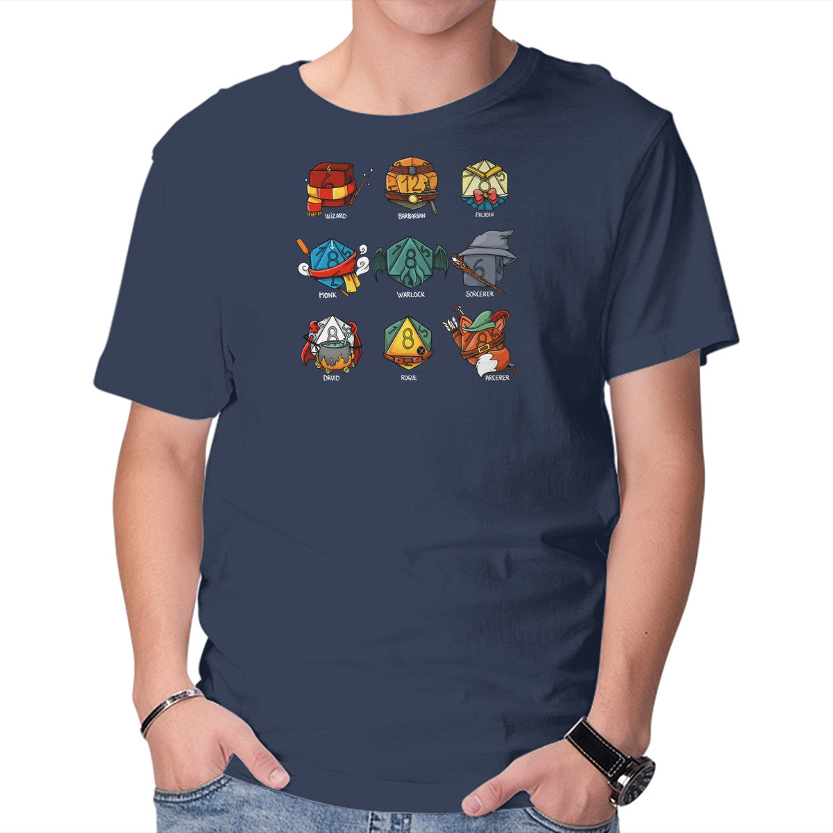 Unisex Crew Neck T-Shirt Dice Nerd Graphic Short Sleeve Casual Tee XS