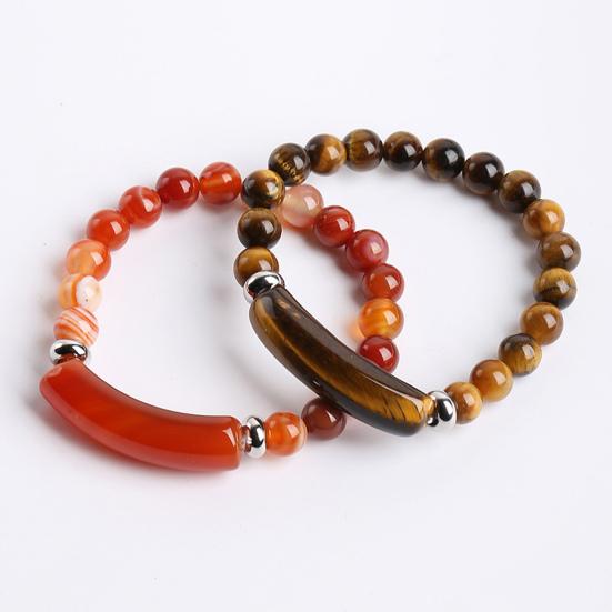Women Bracelet 8mm Round Beads Natural Stones Elegant Pink Faux Crystal Bridge Ladies Bracelet Fashion Jewelry