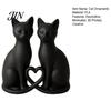 Healing Cat Statue 3D Printed Couple Figurine, Minimalist Heart-Shaped Sculpture, With Heart Hollow Design Romantic Ornaments for Home Office
