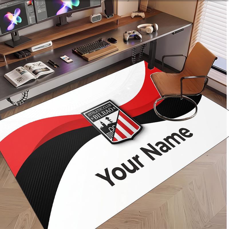 Personalized Crystal Velvet Carpet Athletic Bilbao FC Pattern Non Slip Floor Rug