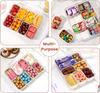 8 Grids Storage Box with Lid - Durable Plastic Organizer for Office Supplies and Crafts, Keeping Snack Fruits Food Box