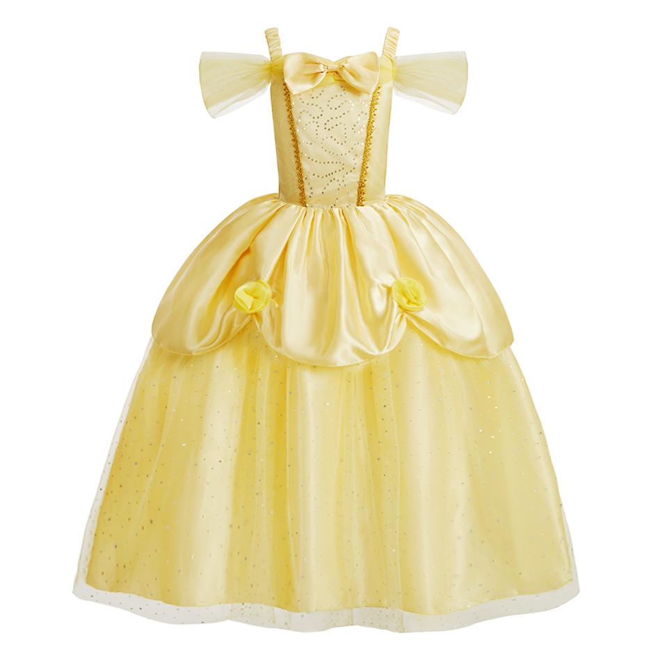 Best Birthday Gift for Little Princess Elegant Sparkling Dress with 3D Flowers and Soft Lining for Comfort Carnival Costume Size 100