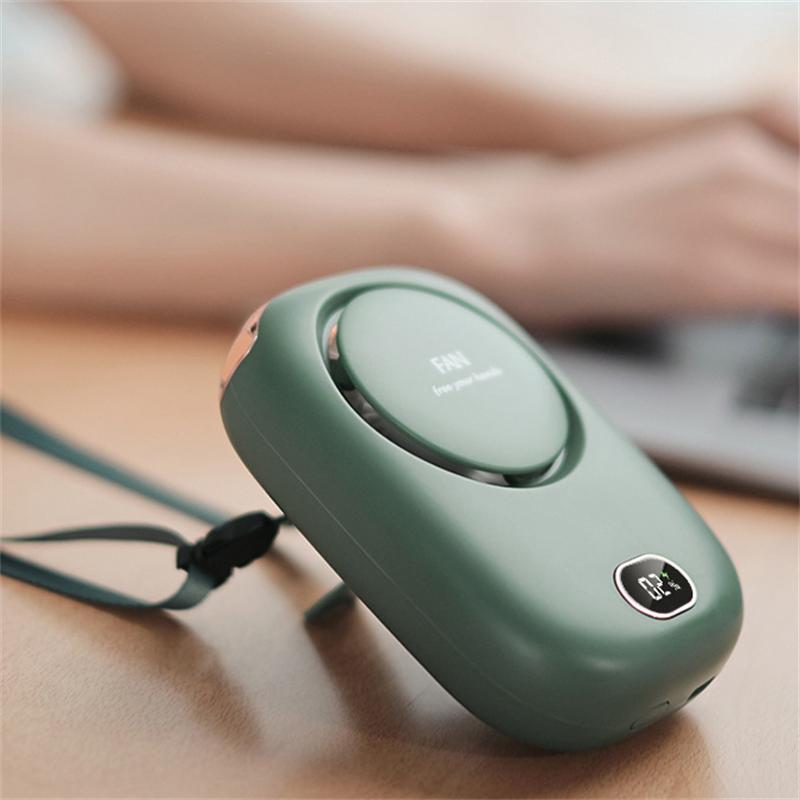 Portable 1PC Mini Hanging Neck Fan Cooling Waist Fans Bladeless Sports Cooler Fan Outdoor Sports Travel Fan USB Rechargeable