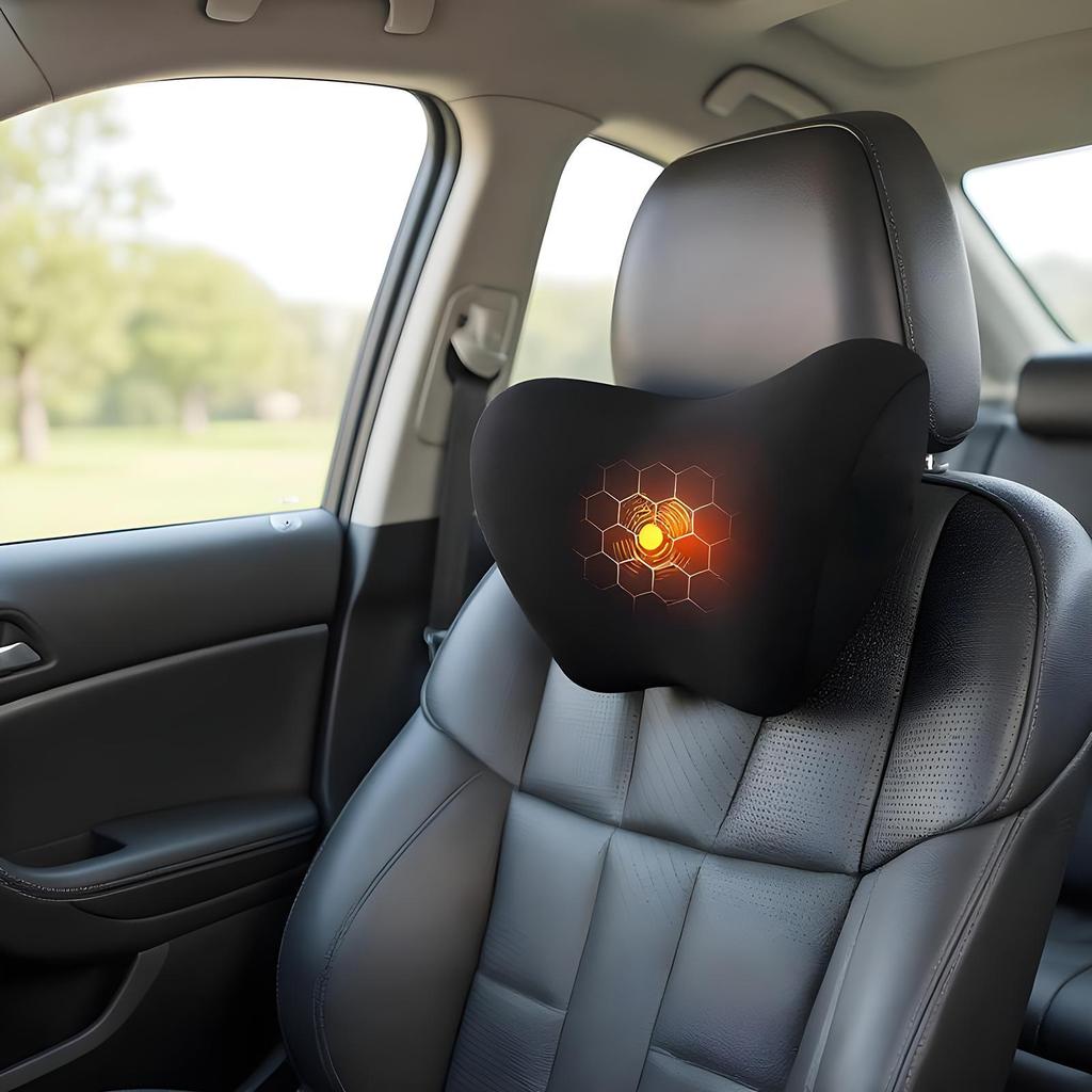 Car Headrest Pillow Electric Massage Vehicle Accessories Auto Seat Head Pillow For Drivers Trucks Sedans SUVs RVs Urban Driving