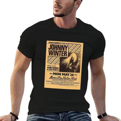 Vintage Johnny Winter 1980 Warren T-Shirt Cotton T Shirts High Quality T Shirt Man Designer Man