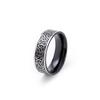 Viking Style Titanium Steel Men's Bold Text Engraved Ring Unique Jewelry