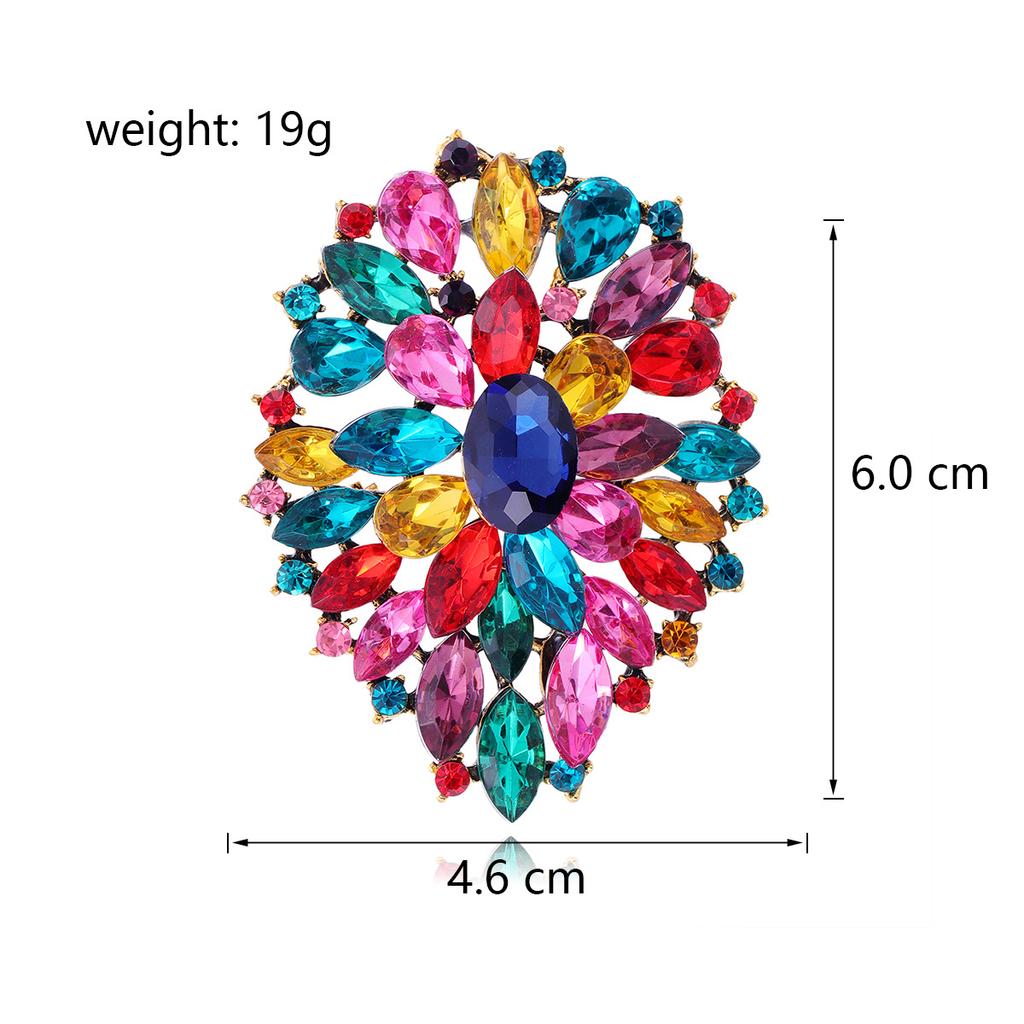 Fashion Rhinestone Crystal Flower Shape Brooches For Women Clothing Coat Jeweley Accessries Gifts