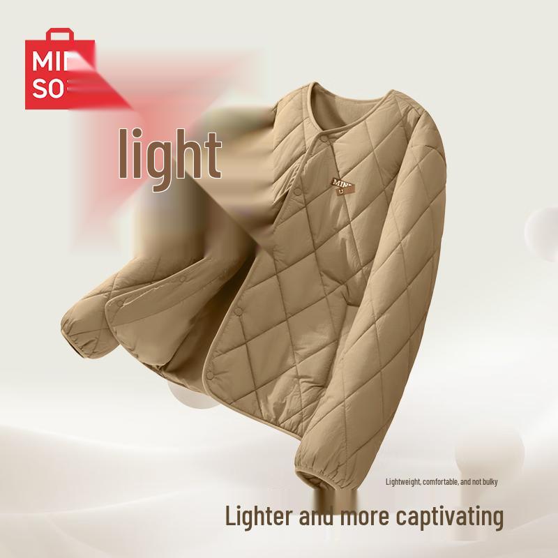 

MINISO Men s Japanese Casual Collarless Padded Jacket 4XL