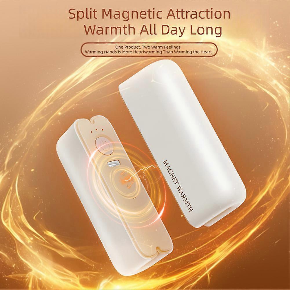 Scaldamani Magnetici Doppi Ricaricabili, Scaldamani Elettrico da 6000MAh Riscaldatore Tascabile Portatile, Terapia del Calore per Esterni Caccia Campeggio