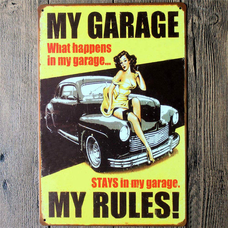 My Garage My Rules Wall Painting, Tin Sign, Pub, Club, Gallery Poster Tips, Vintage Plaque, Home Decor Plate, Mix Order, A560