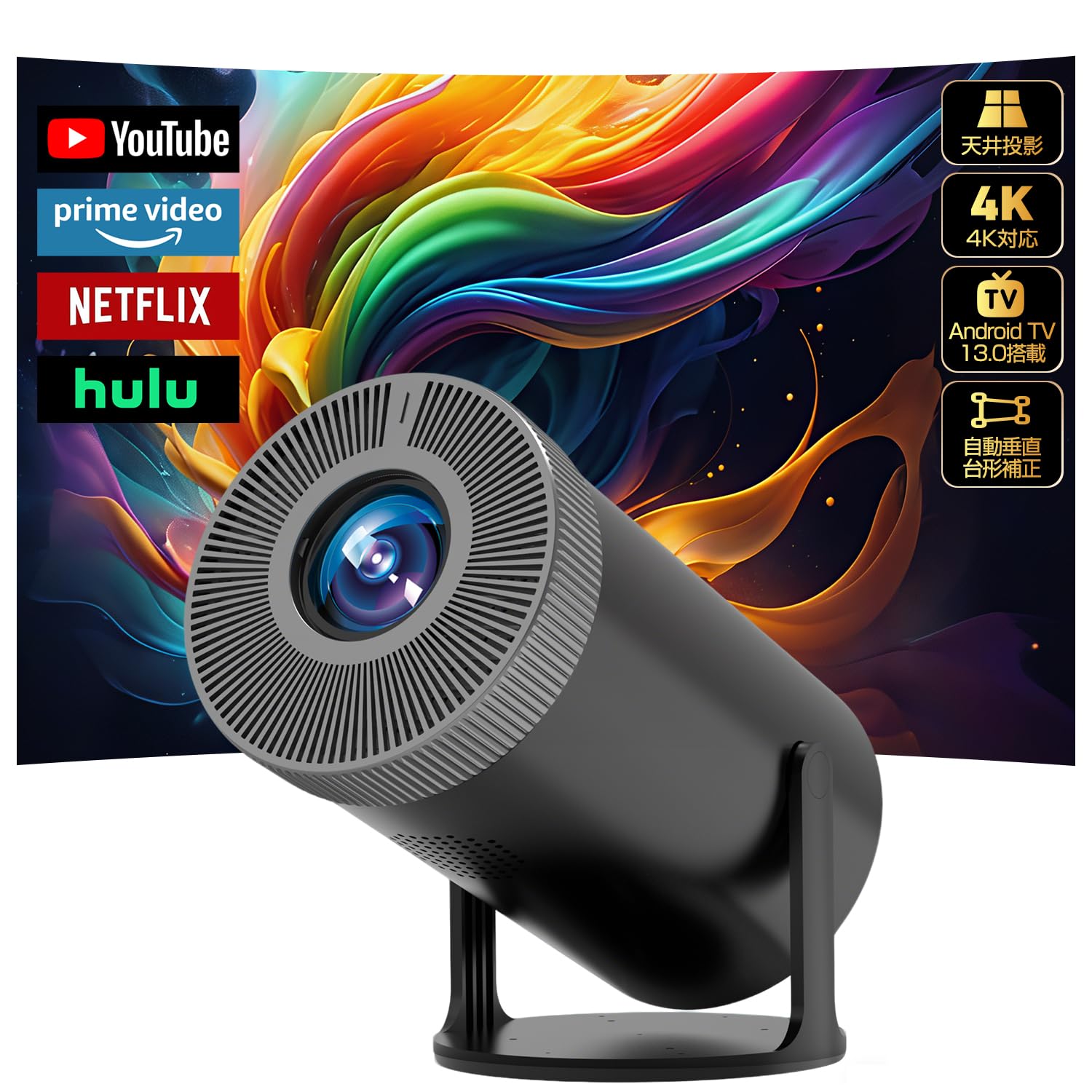 

Happilaff Ceiling Home Projector Android TV Home Automatic Vertical Keystone Instant Bluetooth HiFi Short Distance Japanese Instruction Manual