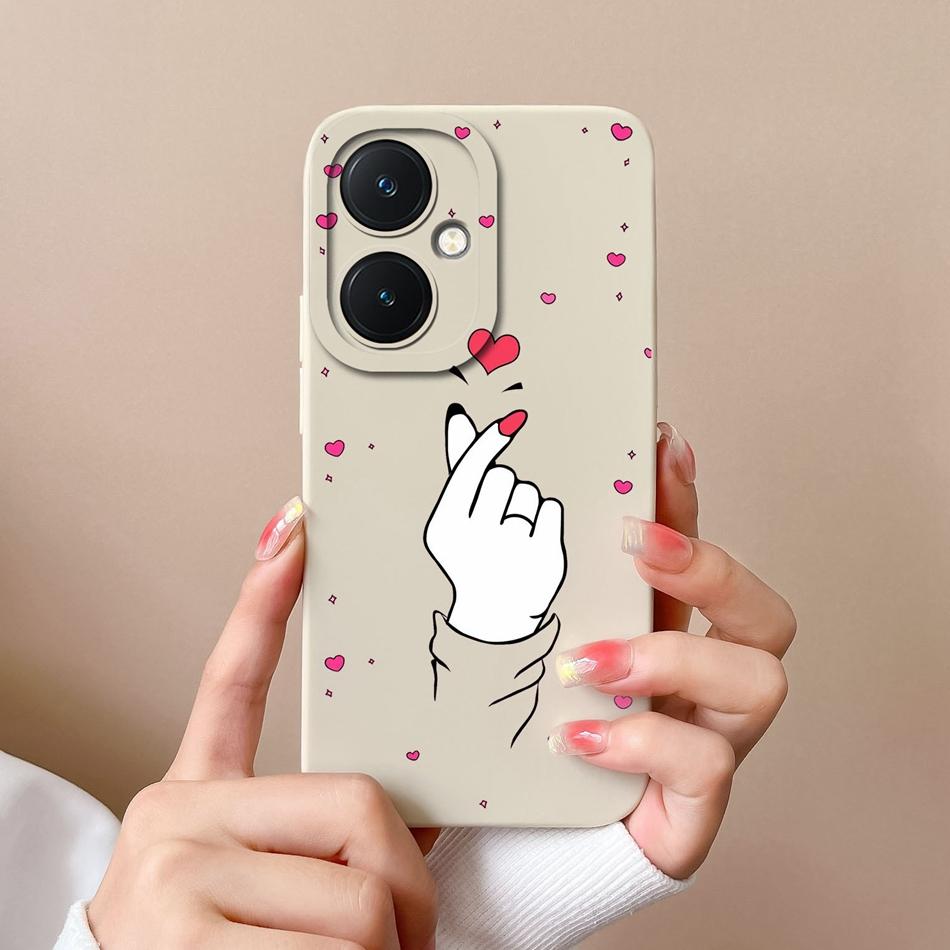 For Vivo Y27 4G 5G Phone Case Love Heart Soft Smooth Liquid Silicone Camera Protection Back Cover For Vivo Y 27 Funda Shell