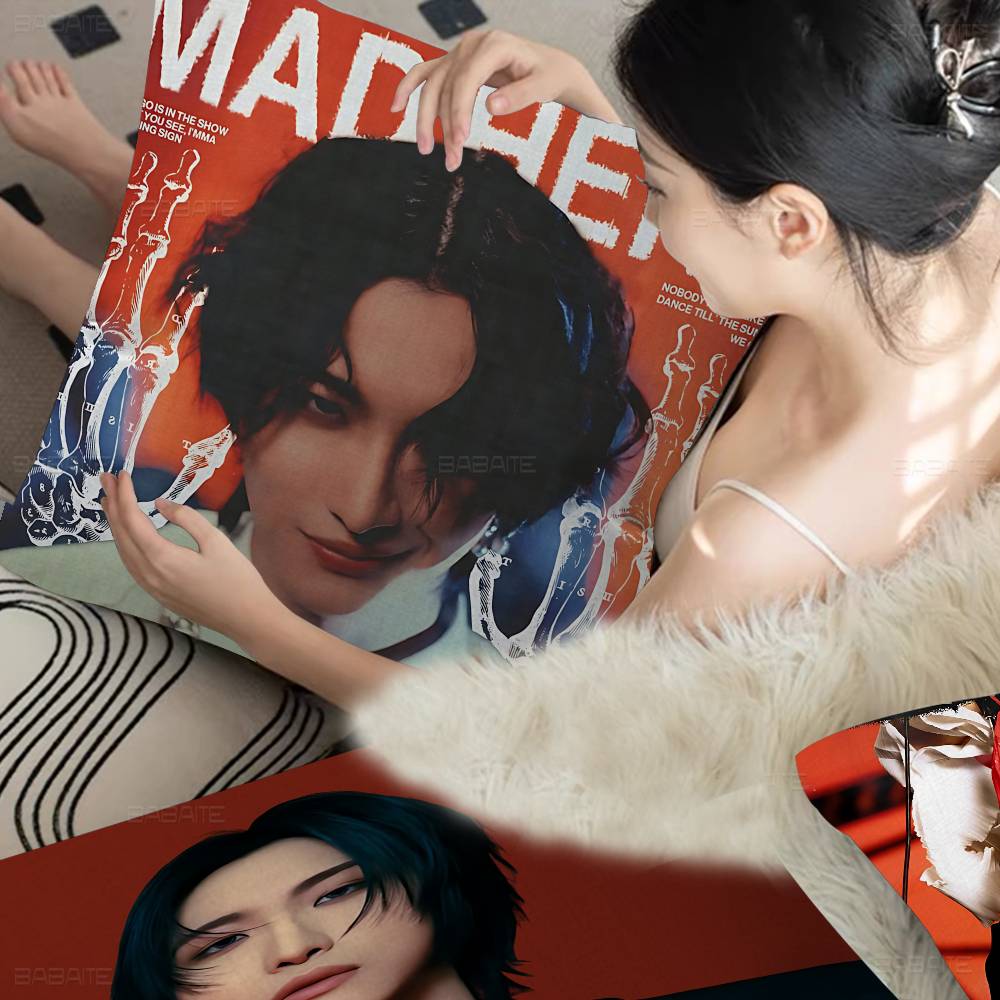 Popolare Boy Band A-ATEEZ Seonghwa KPOP Federe per Cuscini Cartoni Animati Divano Decorativo Casa Stampa Double-sided Peluche Corto