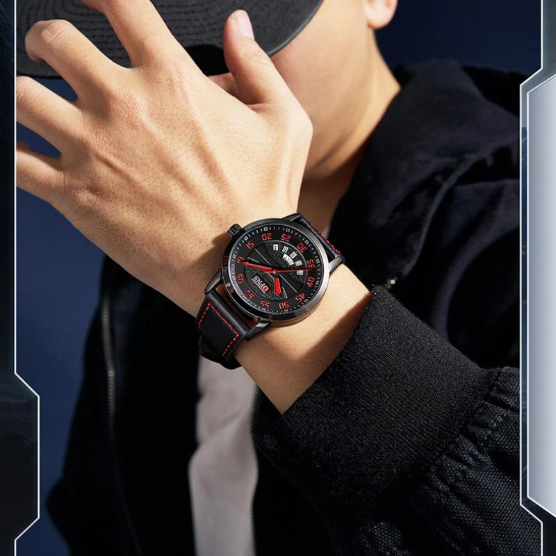 Original Fashion Watch For Man Leather Date Week Quartz Men Watch Waterproof Luminous Business Men's Watches
