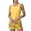 Tankini Swimsuit for Women Two Piece Modest Bathing Suit with Floral Tank Top and Boy Shorts for Tummy Control
