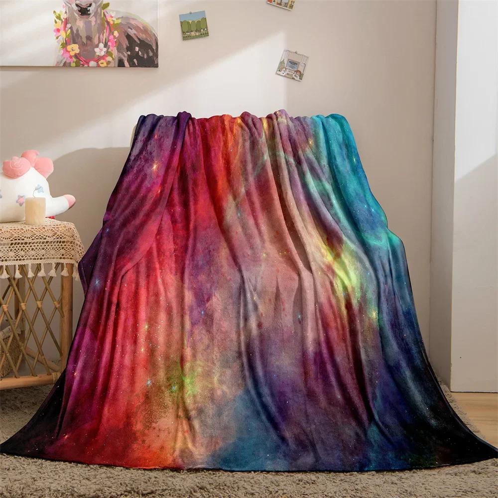 Galaxy Blanket Star Throws Planet Space Gift for Boy Girl Colorful Soft Lightweight Flannel Fleece Blankets Purple for Bed Couch