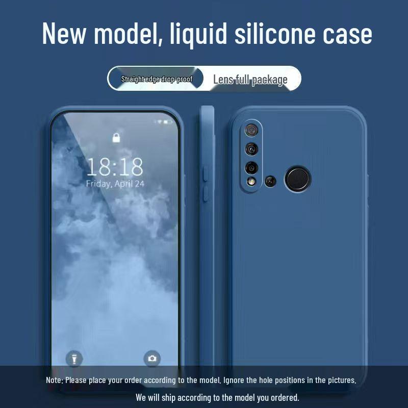 Liquid Silicone Full Coverage Huawei Nova5i Phone Case - Drop-Proof, Skin-Friendly, Solid Color Protective Cover