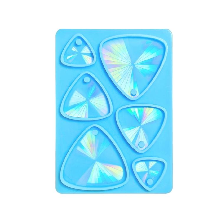DIY Holographic Crystal Epoxy Resin Silicone Mold Triangle Earring Keychain DIY