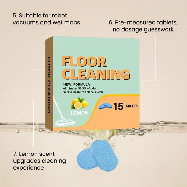 Lemon Note Floor Cleaning Product for Kitchen and Bedroom Tasks, Cleaning Portions for Household Use Each Day Daily