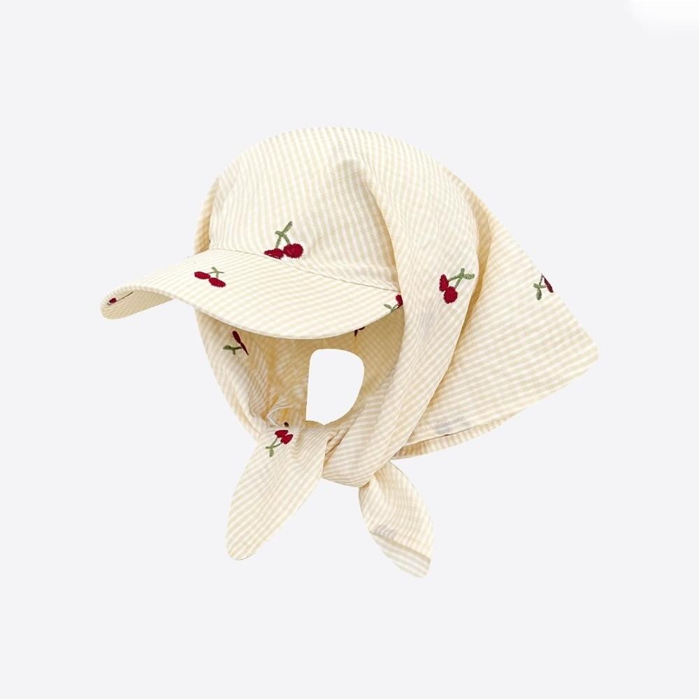 

Милый платок на голову, бейсболка, клетчатая кепка с козырьком, универсальная солнцезащитная шляпа для пляжа, для девочки бежевый