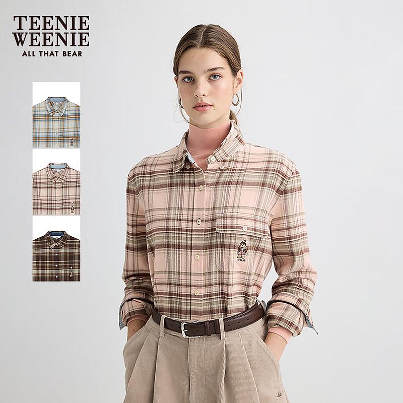 Teenie Weenie Женская клетчатая рубашка с вышивкой медведя M