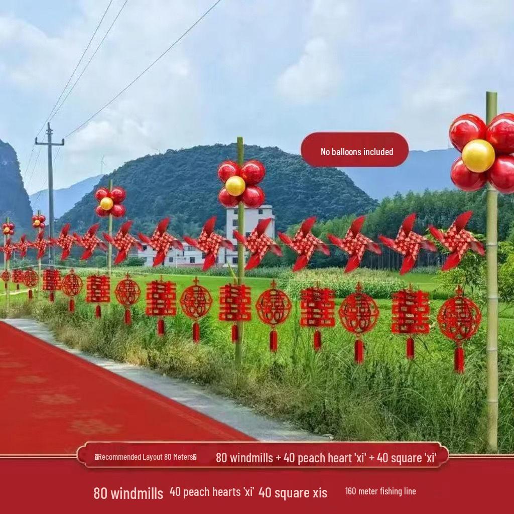 Colorful Wedding Aisle Decoration Set for Outdoor and Courtyard Events