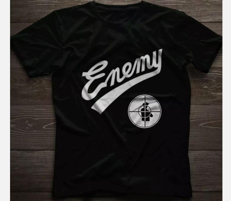 26 Vintage Public Enemy Ciężka Bawełna Czarna Pełny Rozmiar Unisex Klasyczna Koszulka Unisex Koszulka