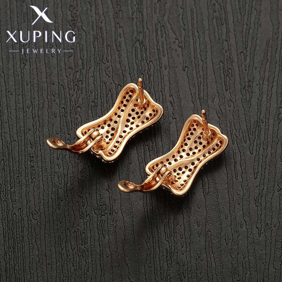 Xuping Jewelry Fashion New Arrival Copper Alloy Gold Color Huggies Earrings for Women Party Gift X000981044