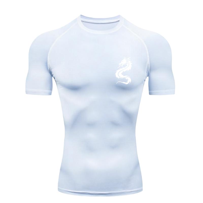 Dragon  Men's Sports T-shirt Training Fitness Compression Short Sleeve Rashguard for Men Athletic Tees Workout T-Shirt