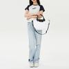 Longchamp Le Pliage Energy 25 Button Zipper Closure Canvas And Leather Dumpling Shoulder Crossbody Tote Bag Small Women Bags Black White 1512HSR007