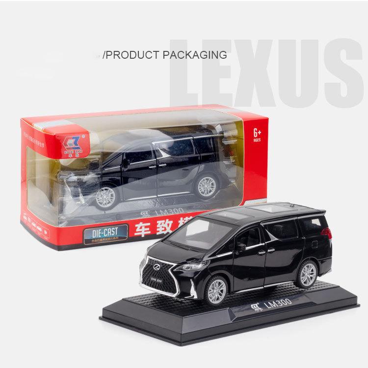 Model auta 1/32 Sběratelské autíčko Lexus LM300 ze slitiny slitiny se světlem a zvukem lze otevřít