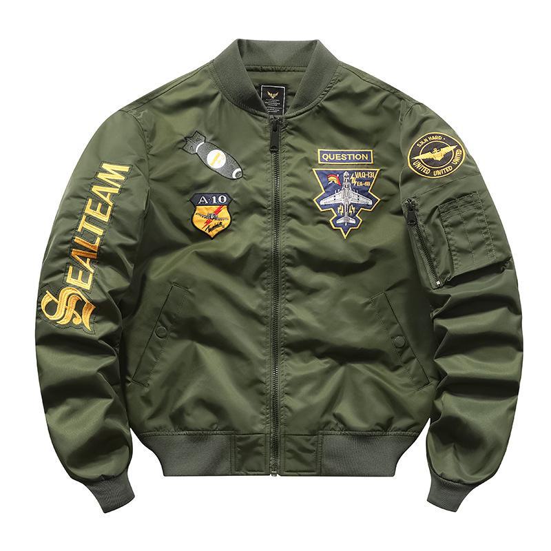 Men's MA1 Air Force Flight Jacket: Spring/Autumn Baseball Collar Workwear Coat